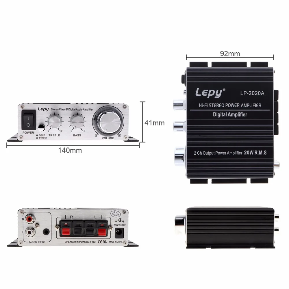 LEPY LP-2020A Hi-Fi Цифровой стерео усилитель 2CH стерео класса D аудио усилитель мощности с защитой от перегрузки по току