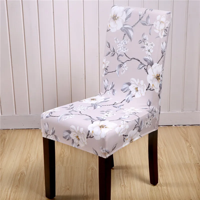Мода Краткая печати Председатель Обложка спандекс/полиэстер ткань эластичные цветочный границы кресло чехлы на стулья для кухни