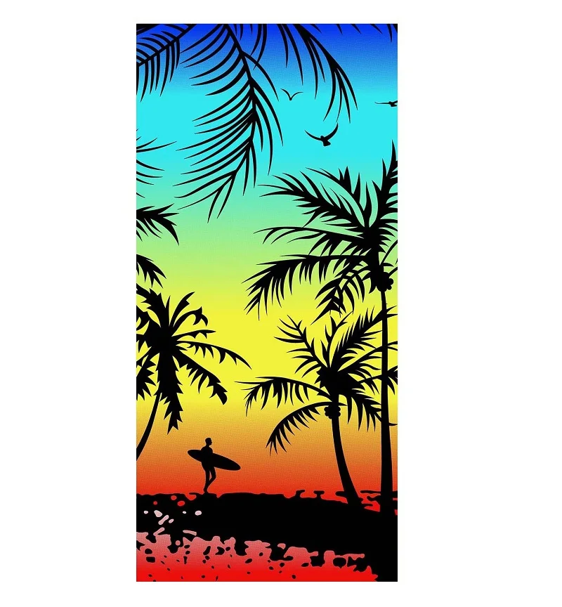 

Palm Tree Printed Beach Towel Microfiber Rectangle Bath Towels for Adults 150x70cm Picnic Blanket Large Sports Towel havlu ST036