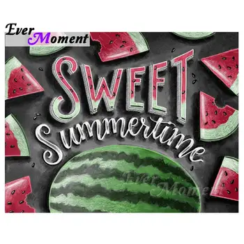 

Ever Moment Blackboard Letter Watermelon Diamond Painting Handmade 5D DIY Cross Stitch Full Square Drill Decor Home S2F1350