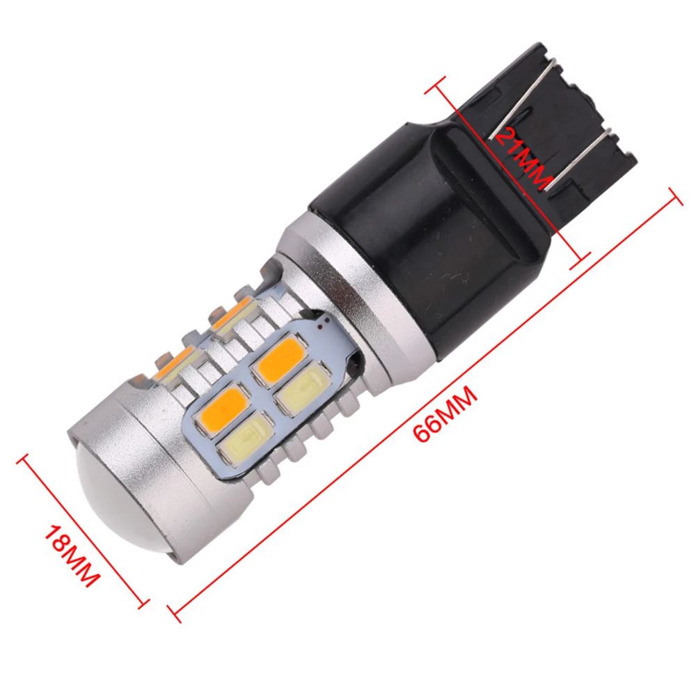 Yushaungyi 10 шт. 7443 20SMD двойной цвет горки белый Янтарный поворотов свет 5630 5730 Car Light