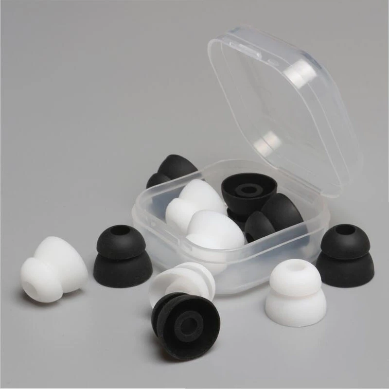 6pcs/3pairs 4.5mm Two Layer Silicone In Ear Earphone Covers Caps