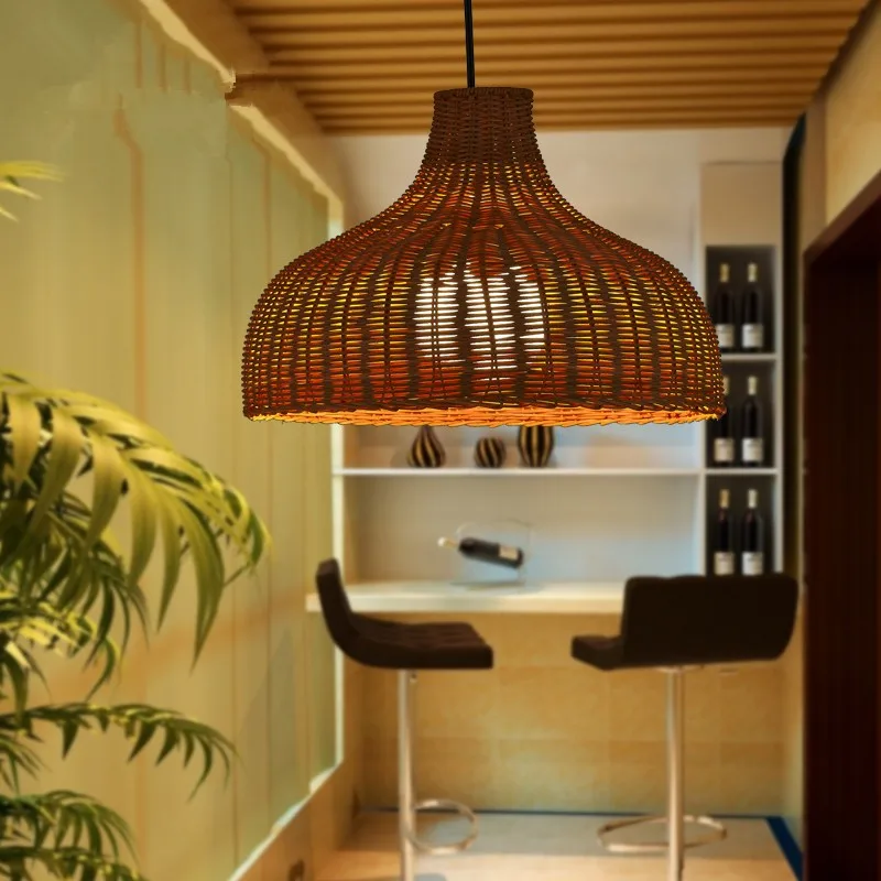 handmade Southeast Asian bamboo lamp 