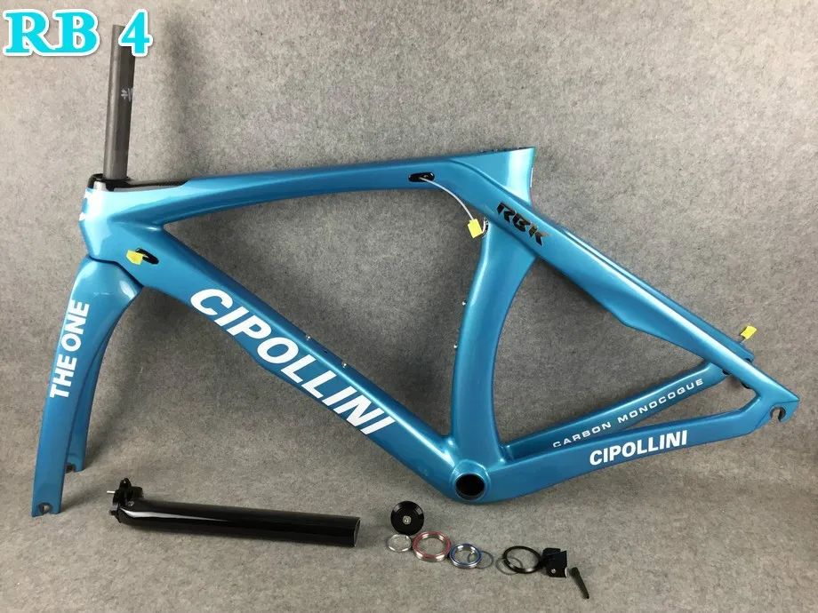 Excellent 2018 Cipollini RB1K THE ONE Naked Matte Rahmenset Road Bicycle Glossy Full Carbon Road Frameset Complete Carbon Frame Silver 17