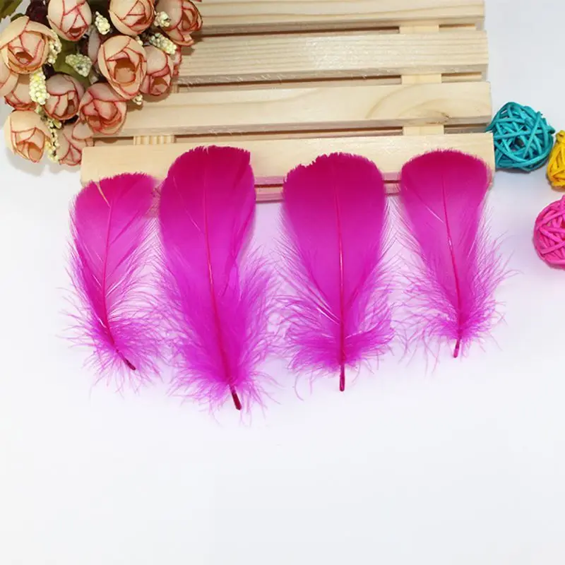 100 Pcs Natural Feathers Small Floating Goose Feather fashion Colourful ...