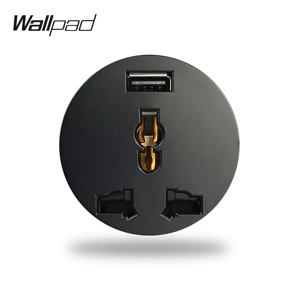

Wallpad L6 Black White EU UK US Universal Wall Electrical Power Socket with 2.1A USB Charging Port Modular DIY Free Combination