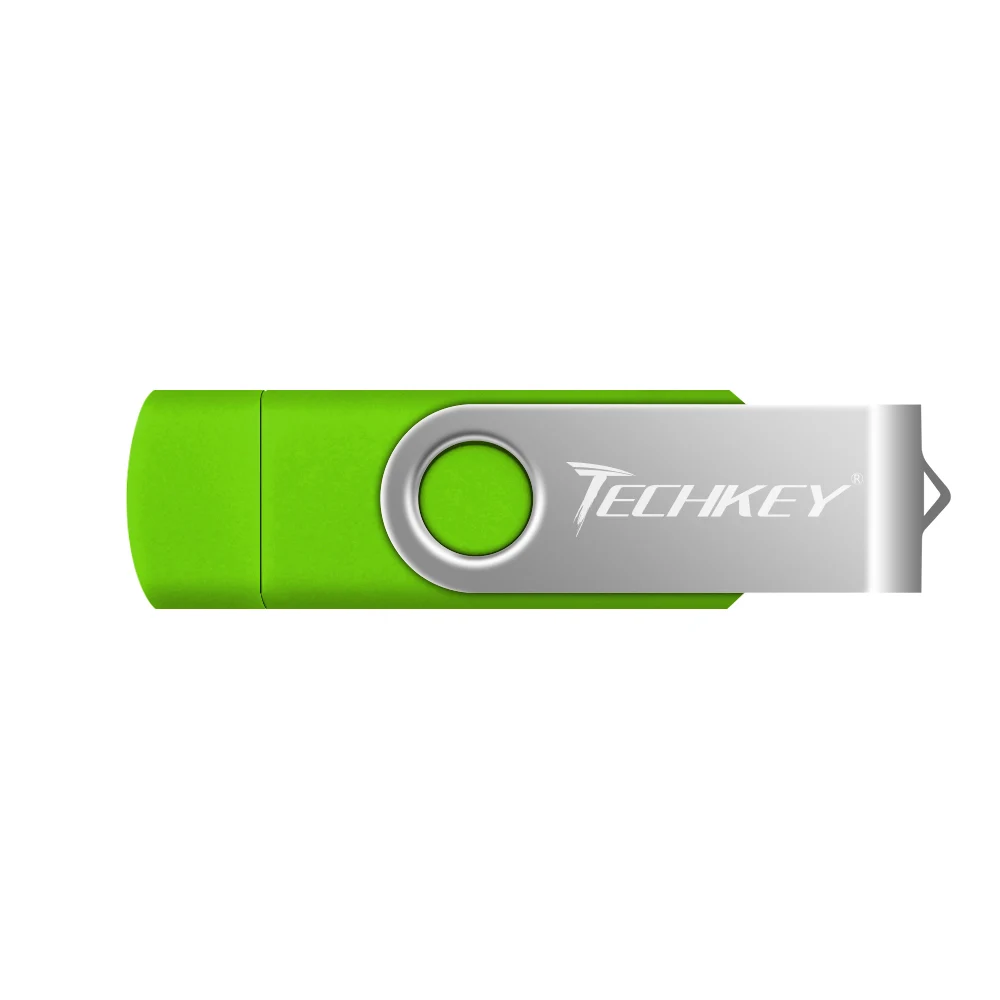 OTG Usb флеш-накопитель Techkey 8 ГБ 16 ГБ 32 ГБ флеш-накопитель 64 ГБ 128 ГБ флешка для мобильного телефона, флеш-карта памяти, многофункциональная флешка - Цвет: green