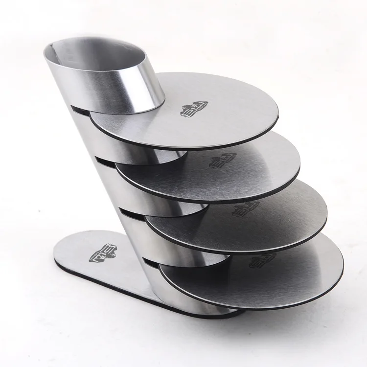1set New Fashion Stainless Steel Wine Cup Mat wine Coaster Heat Insulation Tea Cup Pad Bar Tools Kitchen Tool KJ 3010