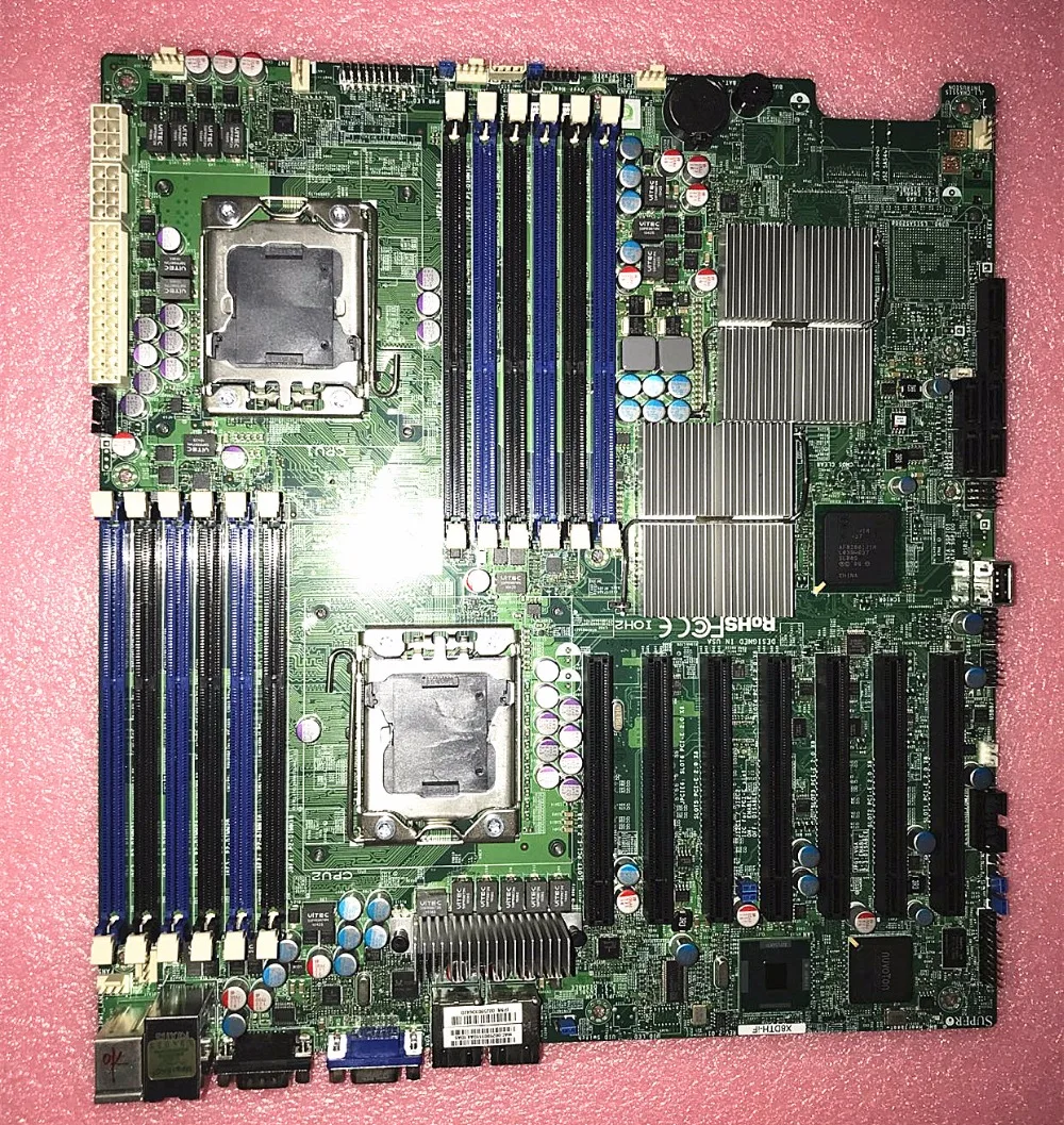 Подходит для Supermicro X8DTH-iF с двумя серверами 5520 чип материнская плата LGA1366 поддерживает l5639 X5650 7* PIC-E