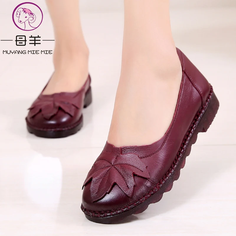 MUYANG MIE MIE Women Shoes Woman Genuine Leather Flat Shoes Fashion Leather Loafers Female Casual Shoes Women Flats цена MUYANG MIE MIE Women Shoes Woman Genuine Leather Flat Shoes Fashion Leather Loafers Female Casual Shoes Women Flats цены онлайн