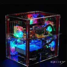 QDIY PC-C004 Full Transparent Acrylic Personalized Water Cooled Computer Case