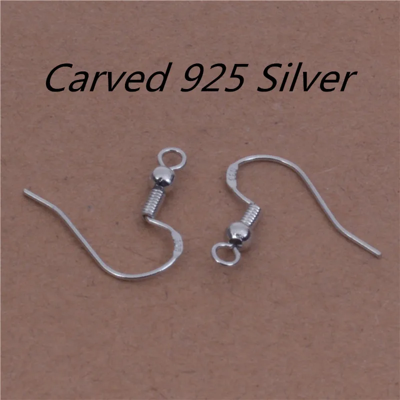 50PCS 18MM Jewelry Findings 925 Sterling Silver French Hook Earrings Ear Wires