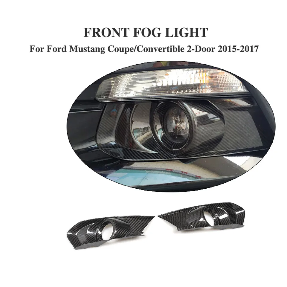 Углеродное волокно Передний Задний бампер противотуманная фара Свет крышки хвостовые Планки для Ford для Mustang Coupe- Кабриолет GT V6 V8 2 шт