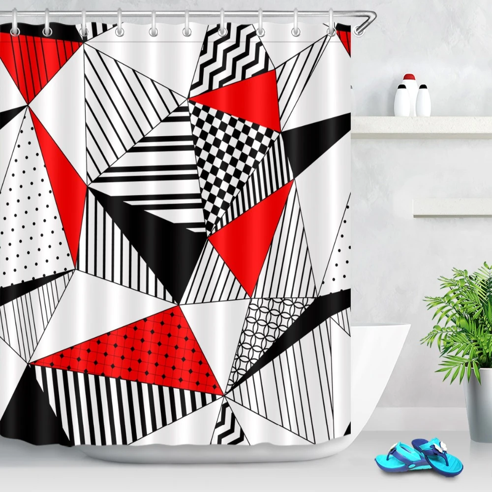 Abstract Black and White Marble Pattern Shower Curtain Set Waterproof Fabric 72" Abstract Black and White Marble Pattern Shower Curtain Set Waterproof Fabric 72"