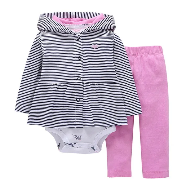 Коллекция года, топ, Одежда для новорожденных девочек Официальный магазин для Bebek, хлопковое пальто на молнии с цветочным принтом для маленьких девочек, штаны, 3 комплекта - Цвет: color at picture