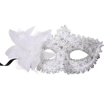 

Muiltcolor Halloween Rhinestone Feather Lace Mask Famale Masquerade Prop