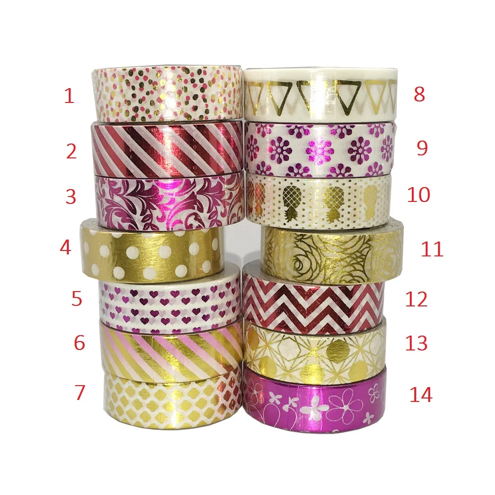 

Flower Dot Triangle Gold Foil Washi Paper Tape Kawaii Fita Adesiva Decorativa For Gift Packing Wedding