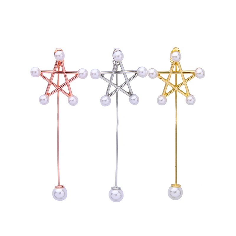 

Bulk Price Designer Unique Style Pentacle Earrings Colorful Alloy Beads Splittable Earrings Multi-purpose For Women