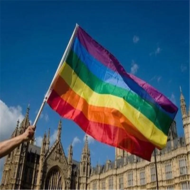 Free Shipping Hot Sale Rainbow Flag 3x5 Ft 90x150cm Polyester Lesbian