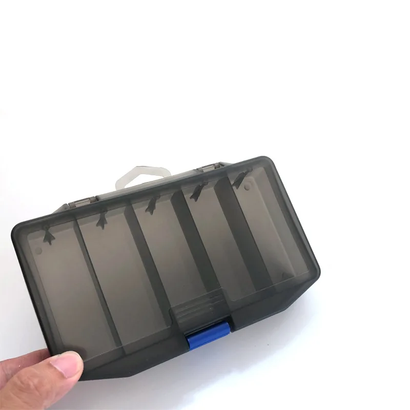 

Gun color five grid plastic 17.5 * 10 * 3cm fishing gear box storage box glove box Luya accessories box toolbox