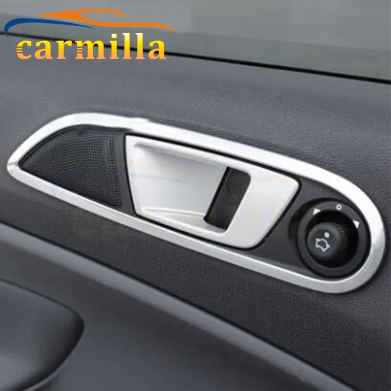 

Carmilla ABS Chrome Door Handle Decorative Circle Trim Door Handles Frame Sticker For Ford New Fiesta Ecosport 2013 - 2016