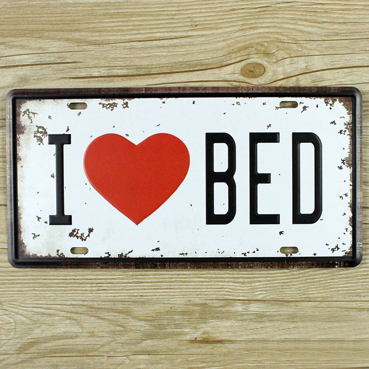 I LOVE BED Metal Tin Signs Vintage House Cafe Restaurant Beer Poster wall art craft Antique Plaque 20*30 CM