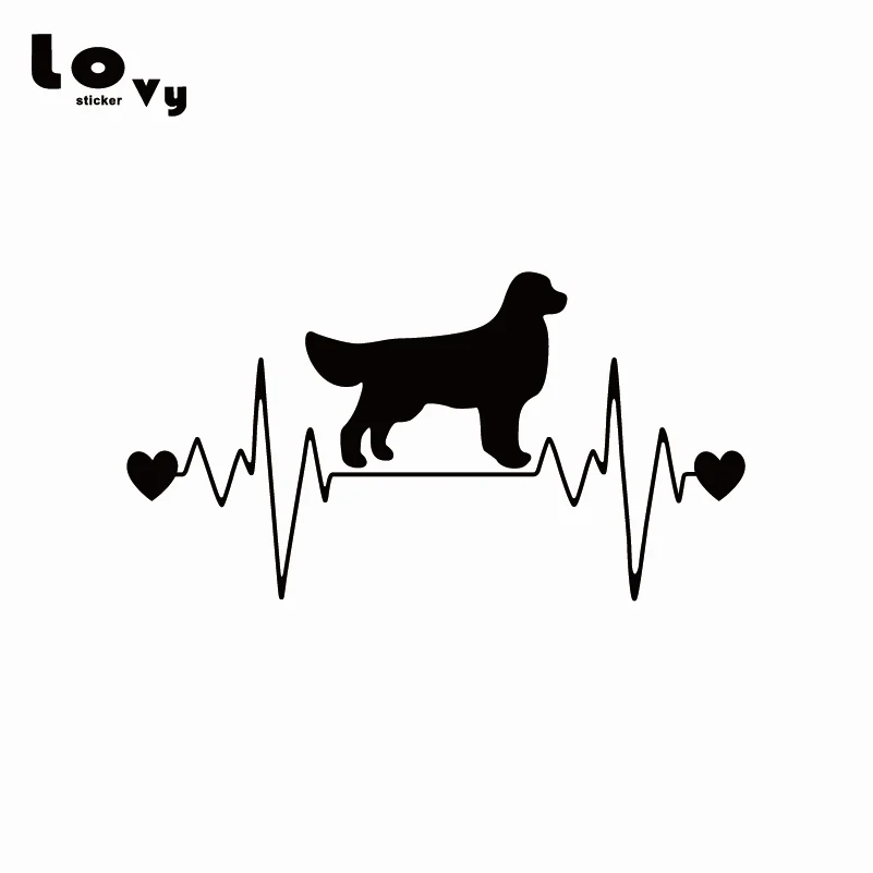 Золотой ретривер Heartbeat спасательный круг виниловая забавная наклейка для