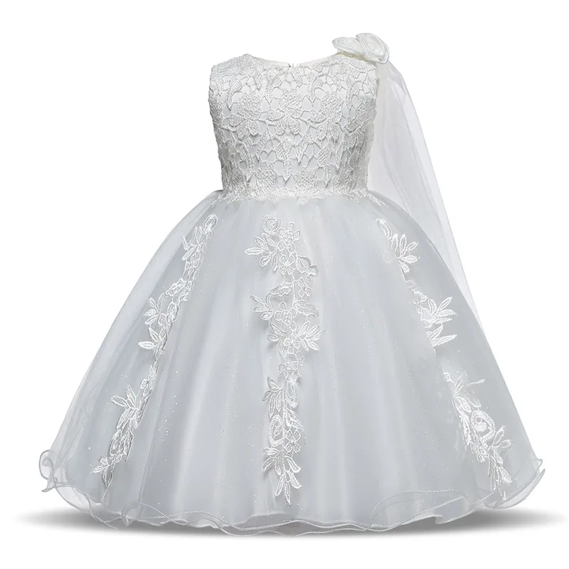 Белое свадебное платье для малышей; одежда принцессы для празднования первого дня рождения; платье-пачка; Детские тюлевые платья для девочек; От 0 до 2 лет
