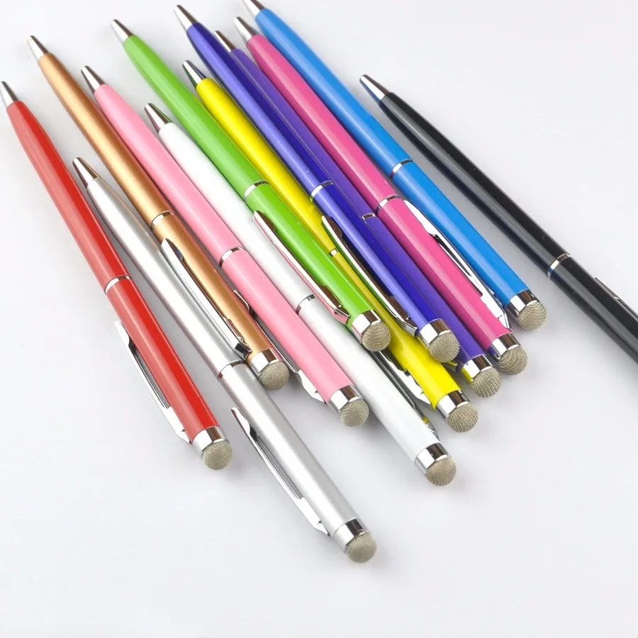 10000 шт низкая цена высокое качество мини металлическая емкостная ручка-стилус для телефона планшета ноутбука Встроенная шариковая ручка 2 в 1