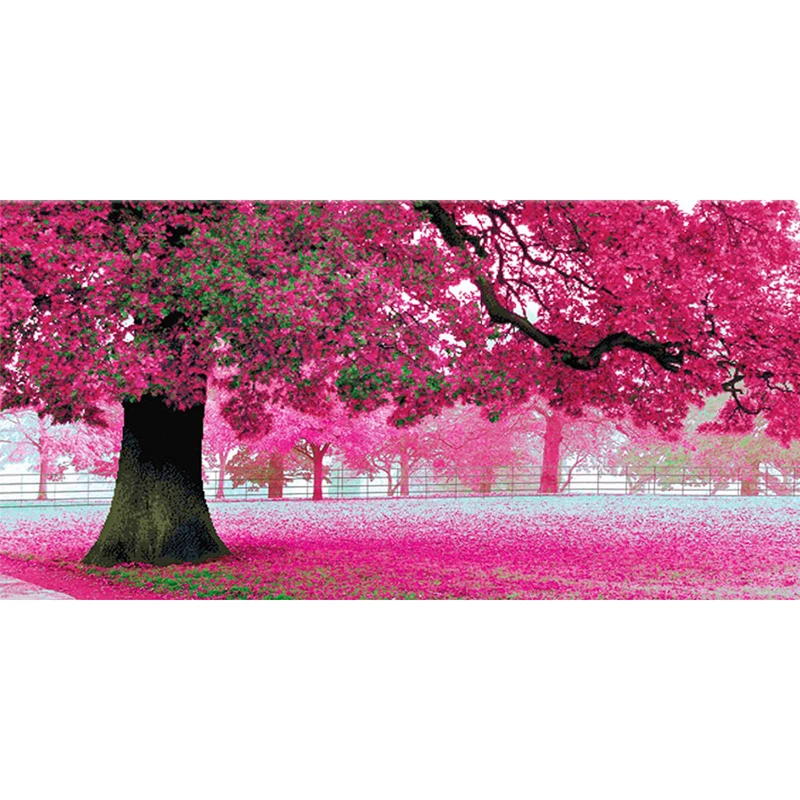 4020DIY-diamond-painting-Pink-flower-tree-cross-stitch-diamond-mosaic-The-place-of-first-love-home