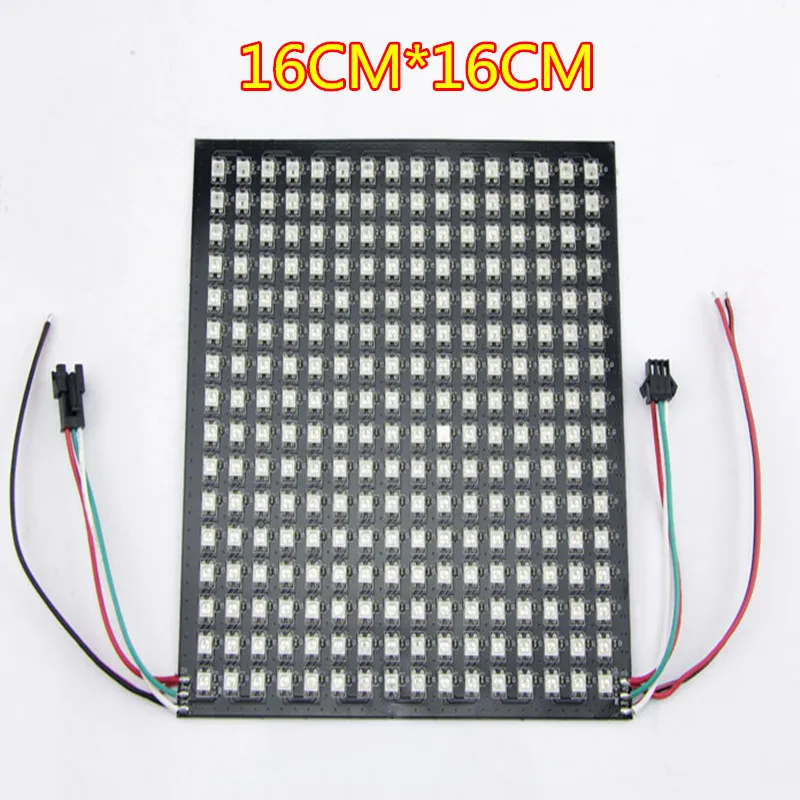 Гибсветодиодный светодиодная мини матрица P10mm 16*16 пикселей 256led s ws2812 WS2812b