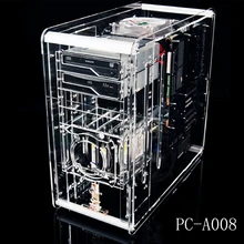 490*222*460 мм DIY QDIY PC-A008 полный прозрачный микро ATX/ATX стеклянный компьютерный корпус вертикальный игровой корпус gabinete computador