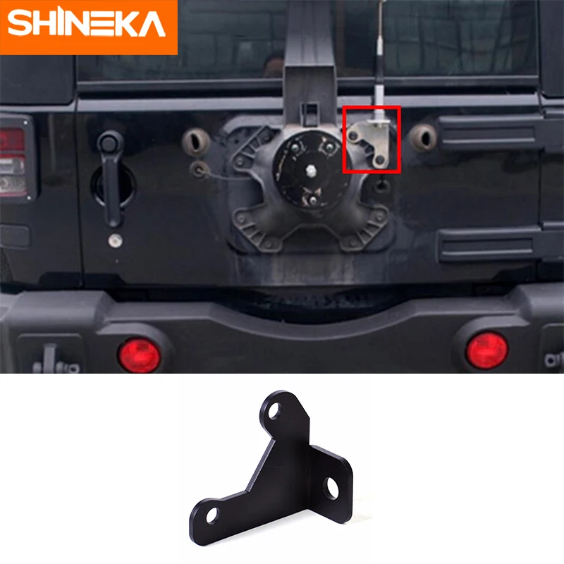 

SHINEKA Car Tailgate Rear Antenna Mount Holder Bracket Base Spare Tire Carrier for Jeep Wrangler JK 2007-2017