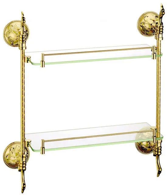 free shipping brass glass shelf double bathroom shelfshelvesgold bathroom fittings - Gold Bathroom Accessories free shipping brass glass shelf double bathroom shelfshelvesgold bathroom fittings - Gold Bathroom Accessories