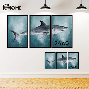 

Large Shark Sea Wall Stickers Under Water World Scenery Wallpaper Poster for Kids Boy Girl Room Nursery Wall Applique Home Decor