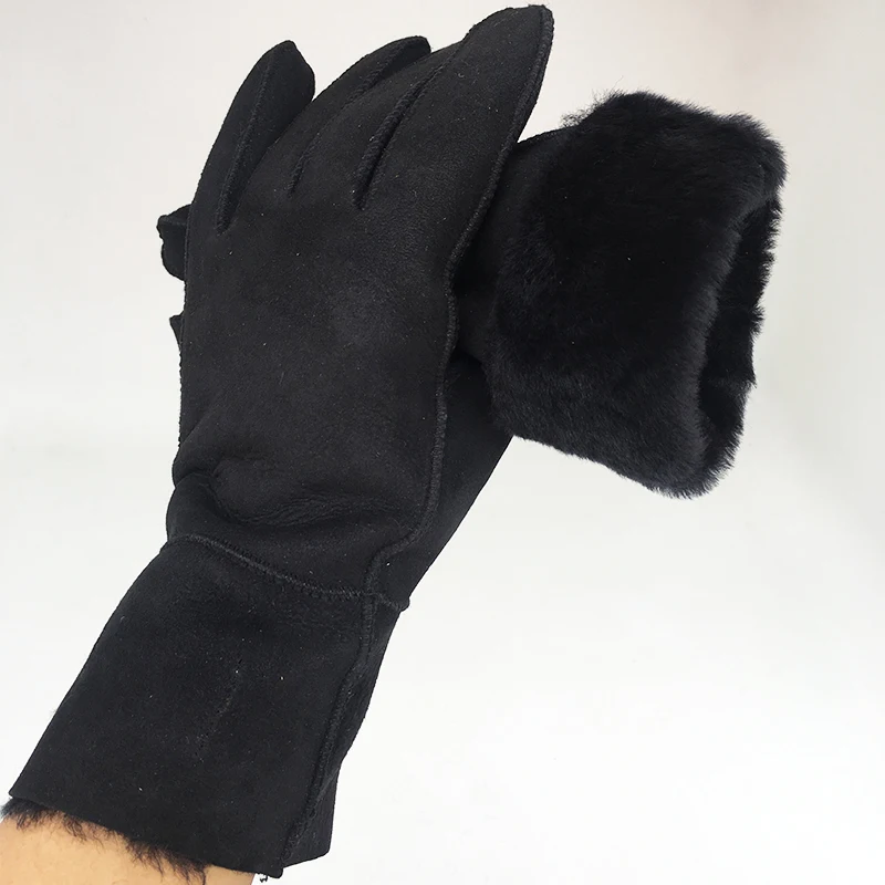 High Quality Gloves Beige Warm Gloves Elegant Women Genuine Leather Gloves Autumn And Winter Thermal Hot Trendy Female Glove N14