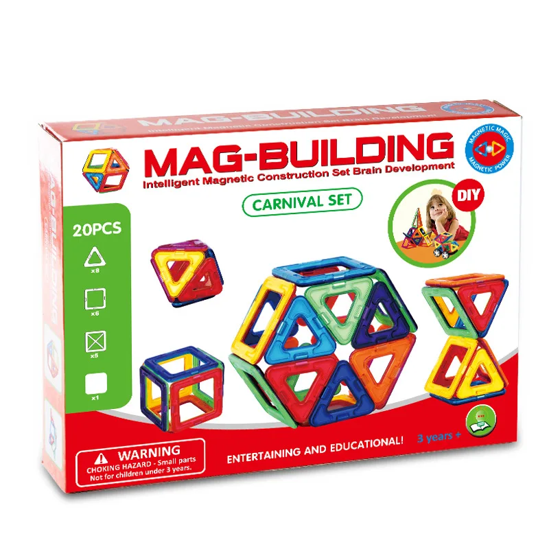 20 штук блоки магнитные Construction Set модель и строительство игрушки Пластик 3D