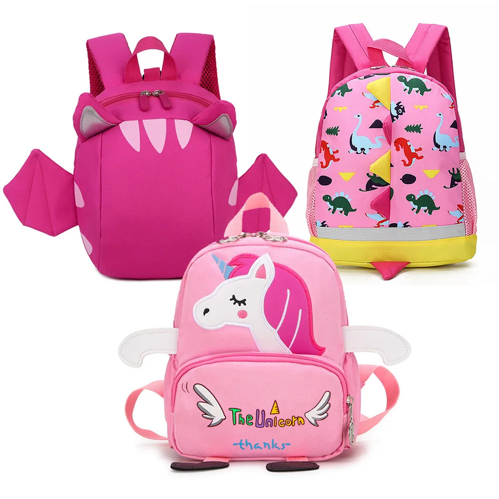 2019 جديد الحيوان الأطفال الظهر الوردي يونيكورن الديناصور الخفافيش فتاة على ظهره طفل لطيف الحقائب المدرسية رياض الأطفال الكرتون حقيبة