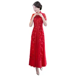 Shanghai история кружева вьетнамский аозай традиционные Костюмы qipao длинные в китайском стиле платье Ципао халат chinoise современный cheongsam
