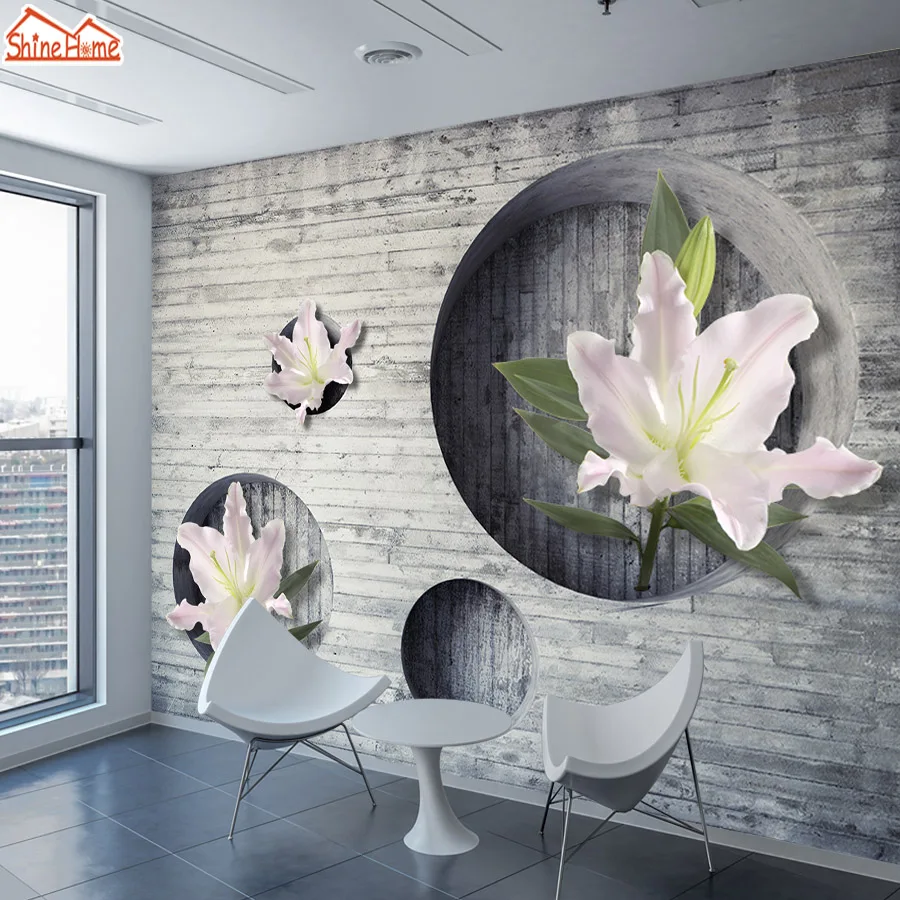 Shinehome Brick Photo Wallpaper Black White Wallpapers For 3 D Living Room Rose Flower Household Wall Paper Classical Cafe Decor Wallpapers Aliexpress