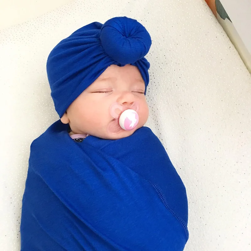 

Baby Girls Solid Colored Donut Hats BeBe Head Turban Hood Solid Knotted Cap Cotton Solid Soft Cute Snails Hats Newborn Headwear