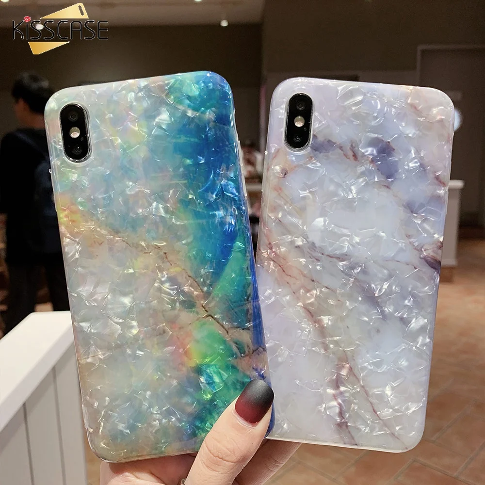 KISSCASE Marble Shell Phone Case for iPhone 7 8 X XS MAX Soft TPU 6 6s plus Back cover Gradient fundas | Мобильные телефоны и