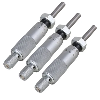 

0-25mm Range Silver Round Needle Type Thread Micrometer Head Measurement Measure Tool Pack of 3