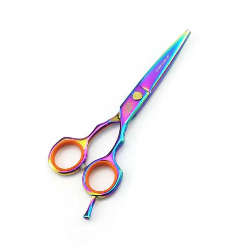 1pcsrainbow straight 5,5 дюймов 2 шт Профессиональные ножницы для стрижки волос филировочные Парикмахерские ножницы Бритва для стрижки плоских зубов лезвия - Цвет: 1pcsrainbow straight