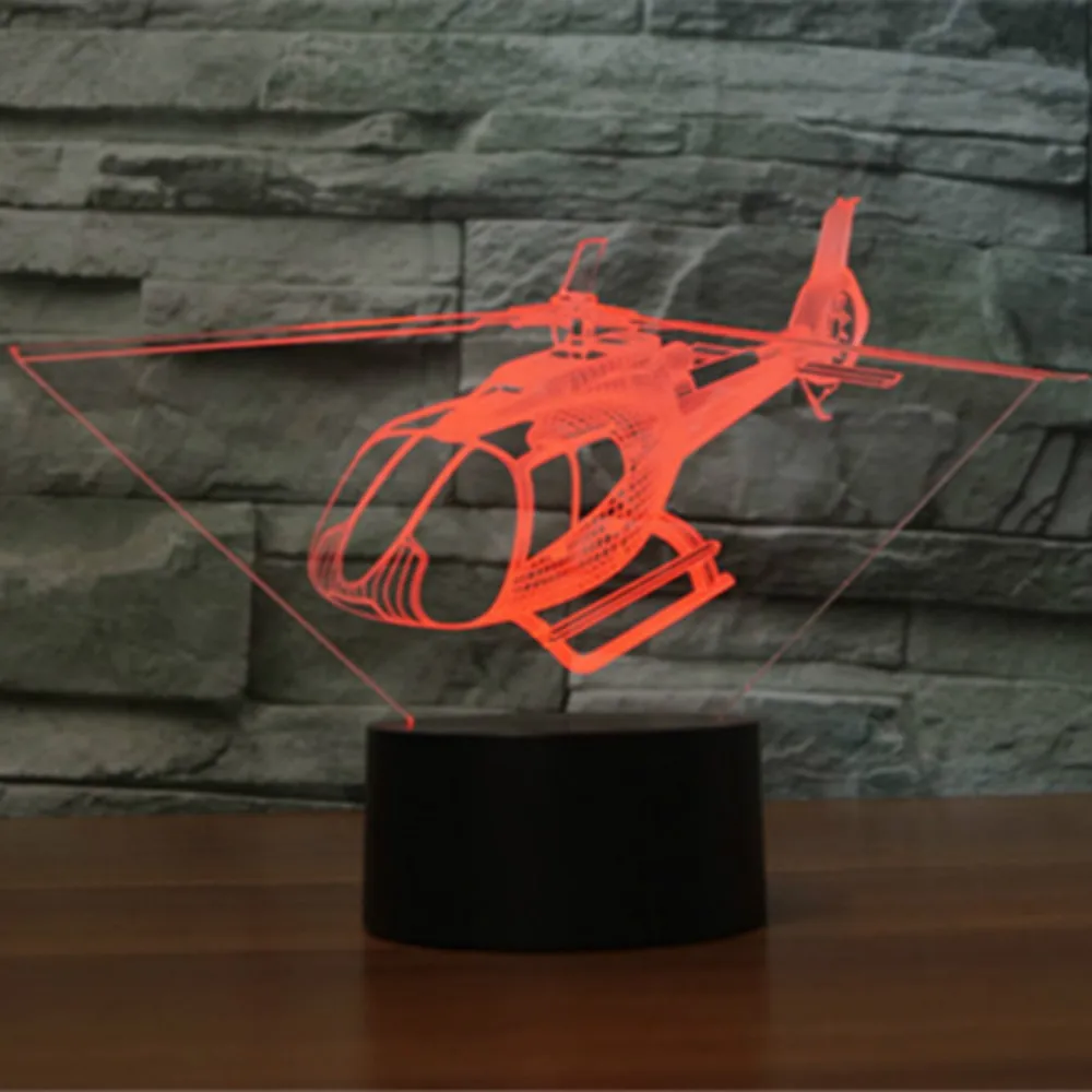 7 цветов сменный ночник 3D светодиодный авиационный самолет моделирование сенсорная кнопка Usb Самолет настольная лампа домашний декор Освещение для подарков - Испускаемый цвет: 9