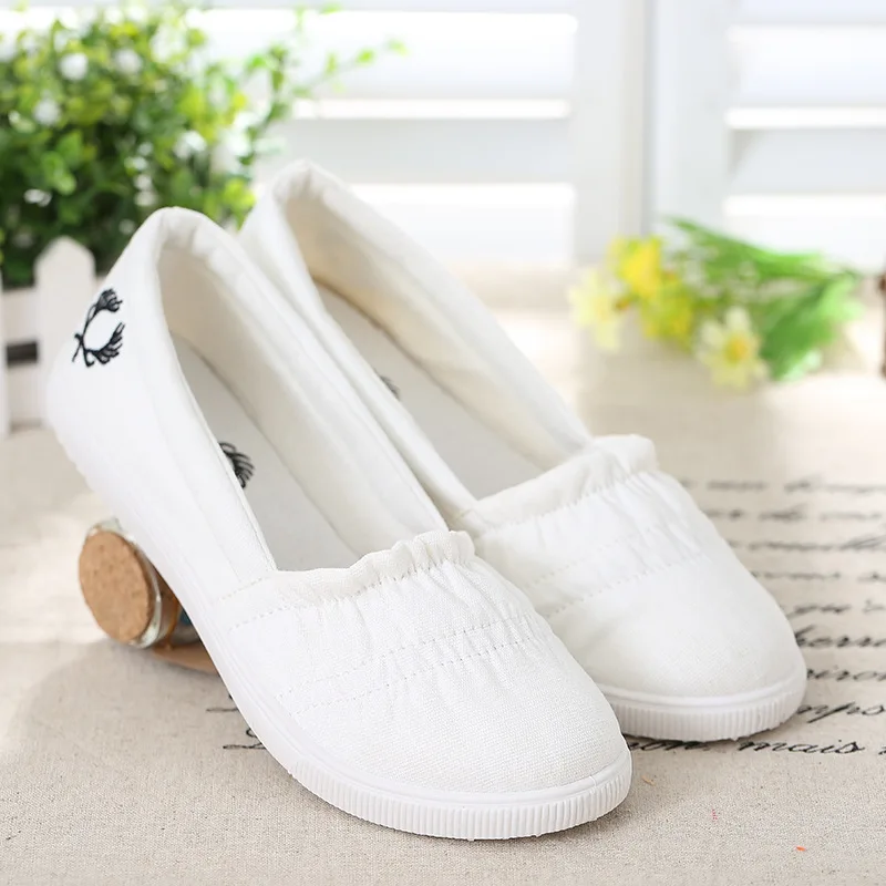 cotton flat shoes