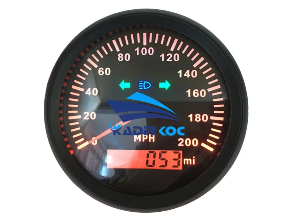 Пакет 1 нового типа 85 мм gps скорость метр 0-200MPH гоночный автомобиль скорость Mileometer с Дальний свет левый и правый свет поворота 200 миль