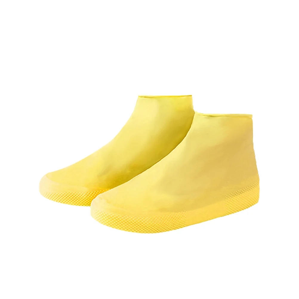 

Unisex Waterproof Portable Disposable Elastic Latex Boot Cover Rain Snow Non-slip Shoe Covers - Size M(Yellow)
