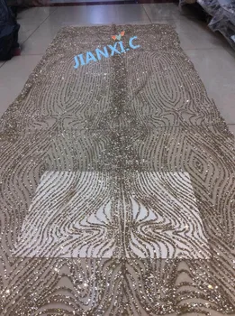 

5 Yards/lot shinning mesh glitter lace sequin fabric JIANXI.C-111645 for wedding dress /party dress