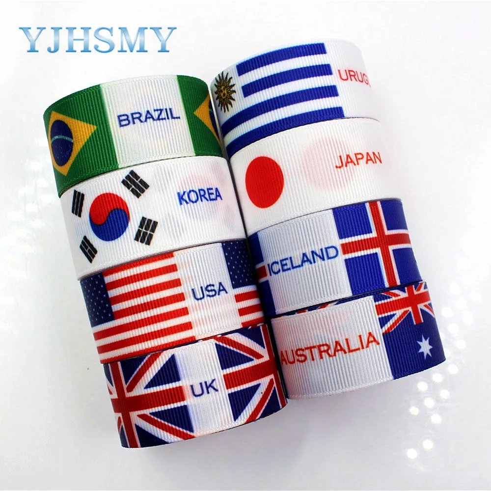 YJHSMY D-18111-109 25 мм 10 ярдов Национальный флаг серии ленты термопечать grosgrain Свадебные